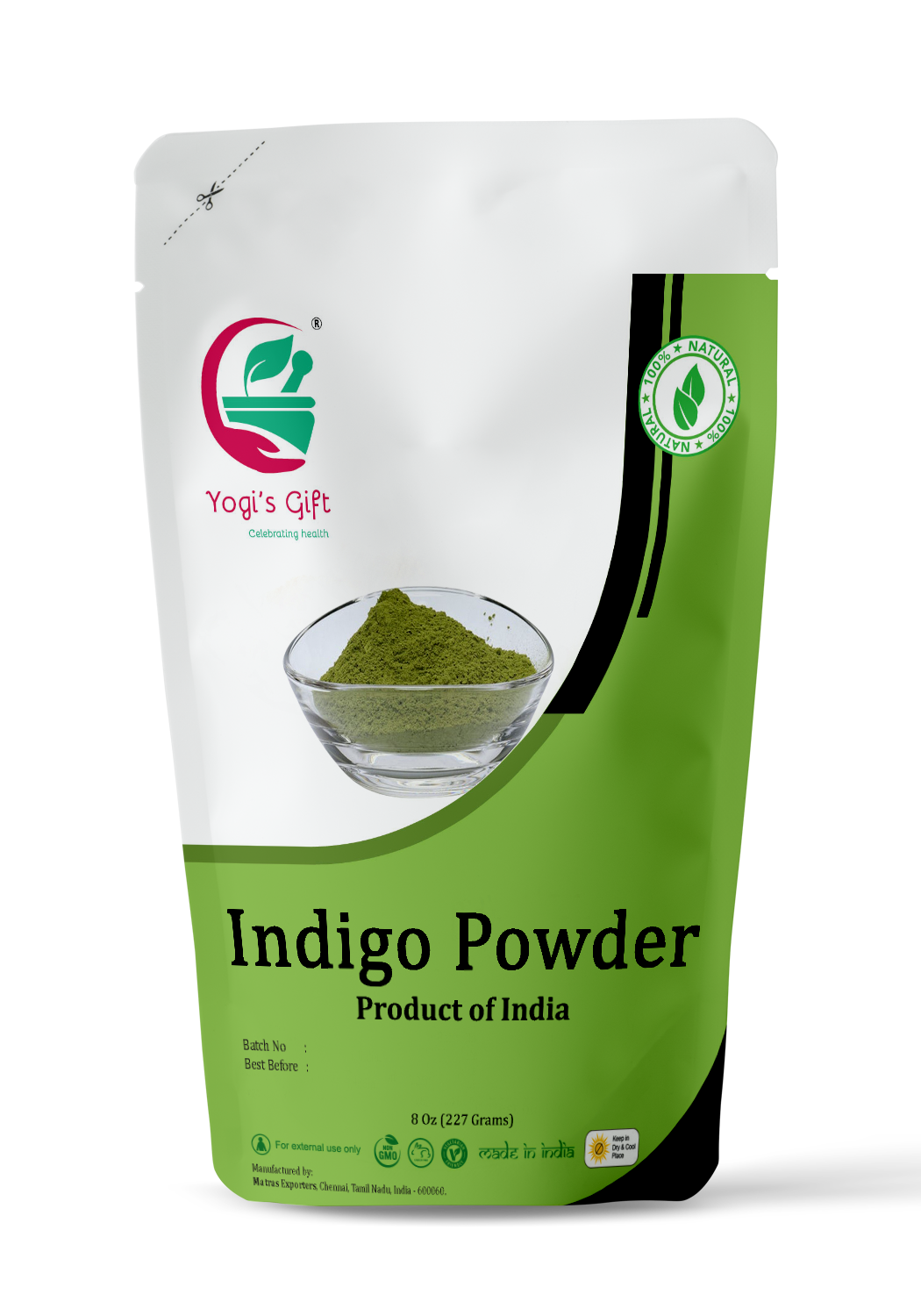 Natural Indigo Powder For Hair Dye | Natural Black Hair | Indigofera  tinctoria | By Proud Planet (8 Ounce | 226g)