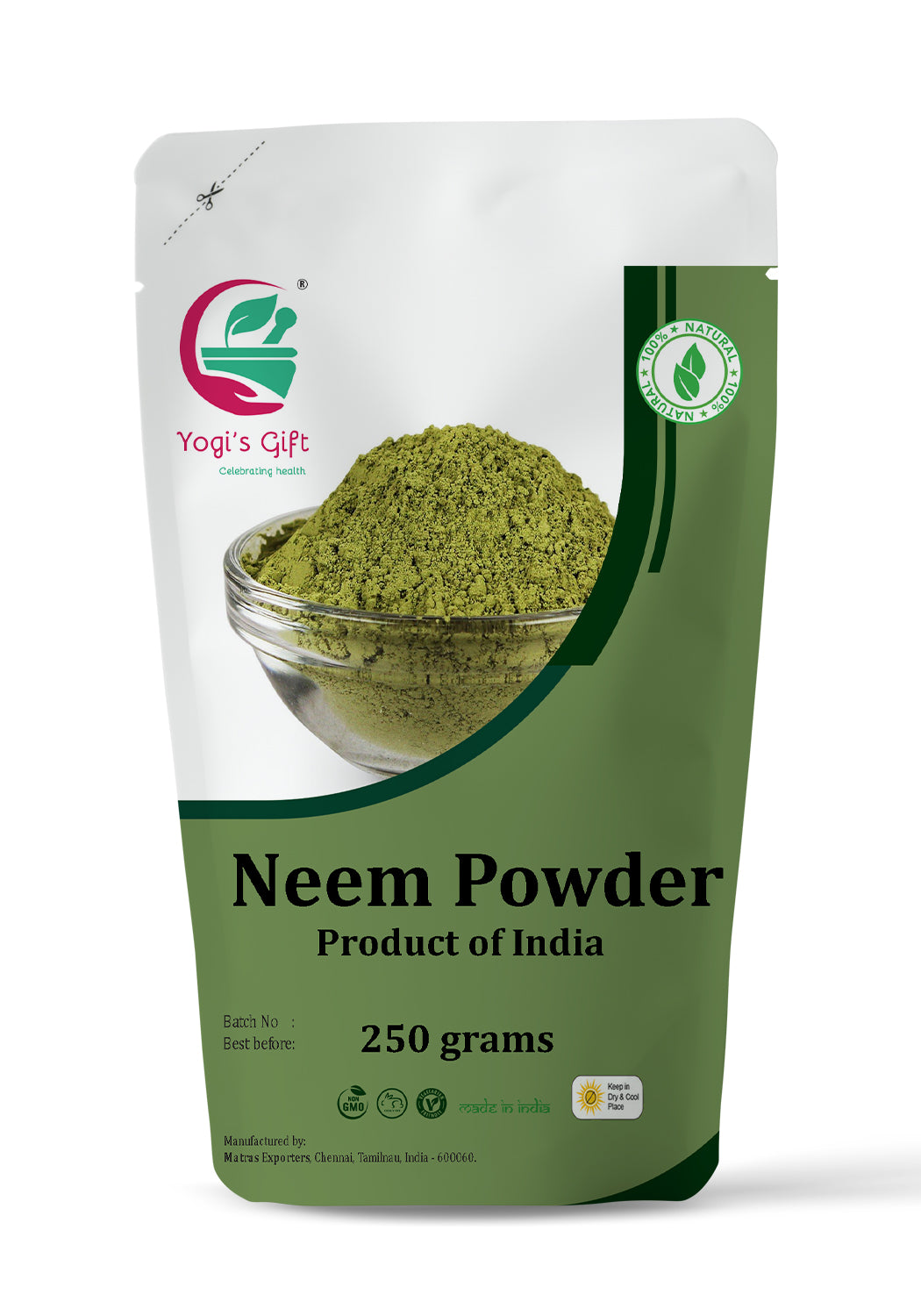 Organic NEEM Powder 250grams, Wild Crafted