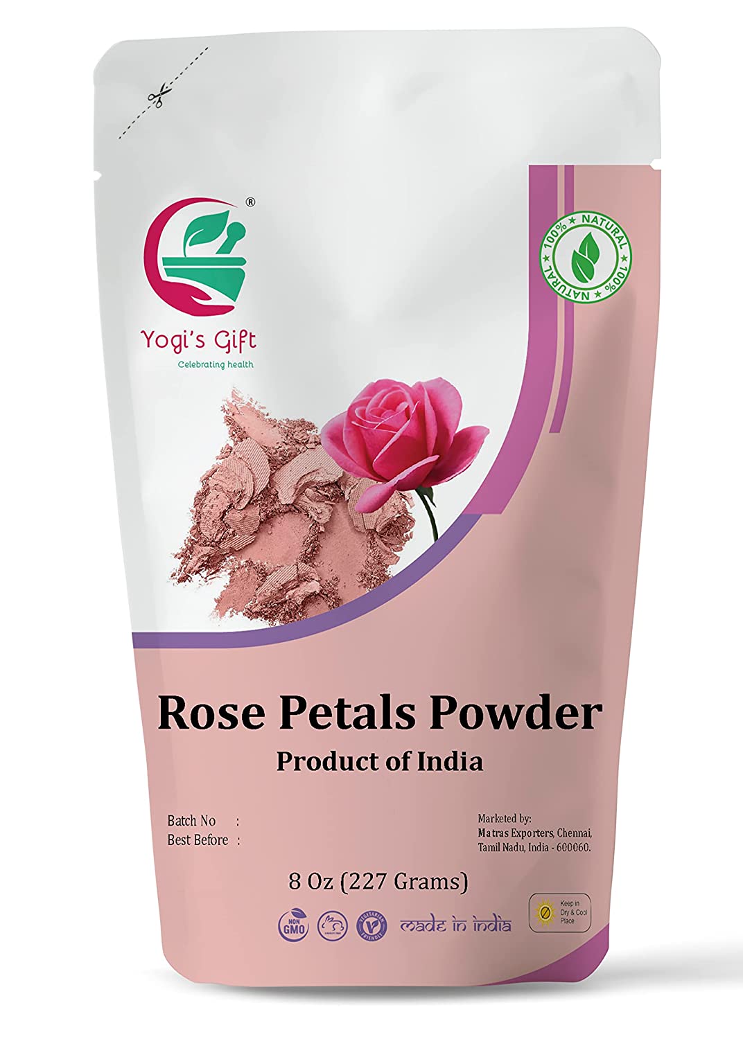  mi nature Rose petal powder 227 g (8 oz) (0.5 lb