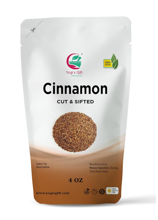 Crushed Cinnamon Bark 4 oz | Cinnamon Stick Pieces/Chips For Tea, Cooking | Rich Aroma and Great Flavour | Premium Grade Cinnamon by Yogi's Gift®