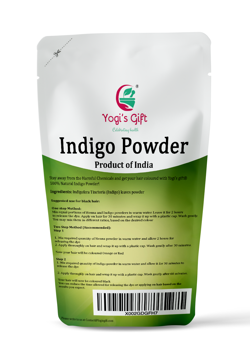 Natural Healthlife Care 100% Natural Indigo Powder (Indigofera Tinctoria)  (227g / (1/2 lb) / 8 ounces)