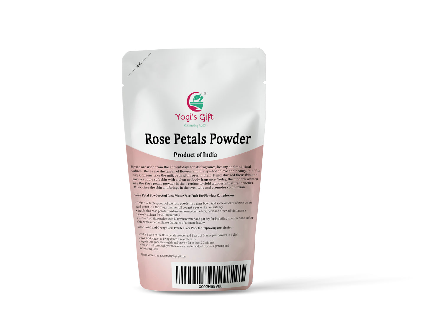 Rose Petal Powder 227g | Rose Powder for face 8 oz | Natural Skin Toner |  100% Natural and Pure Rose Petal Powder| Skin Care | Chemical Free| Free